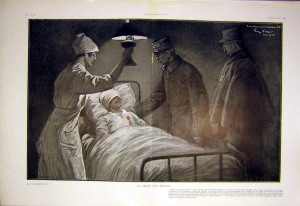 nurse with wounded
